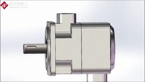雙作用葉片泵爆炸圖，<em>3D</em><em>動(dòng)畫</em>直觀<em>演示</em>