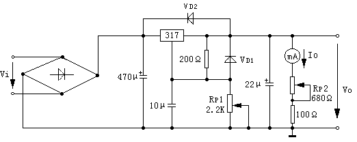 <em>并聯</em>型穩壓電源電路圖1